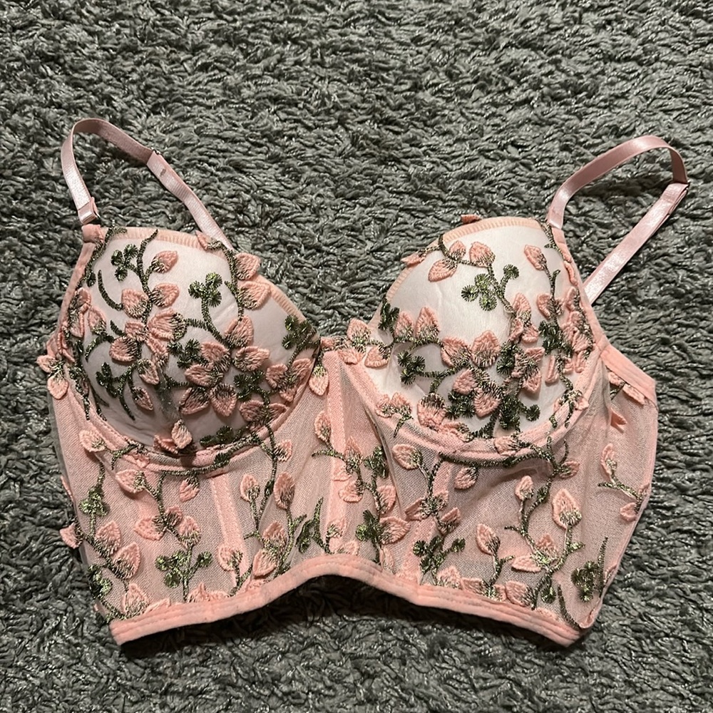 Pink Floral Bralette Size S